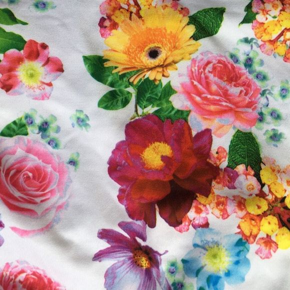 La Vie En Rose Aqua white floral high halter neck tankini top swimsuit size XL​ - Picture 4 of 13